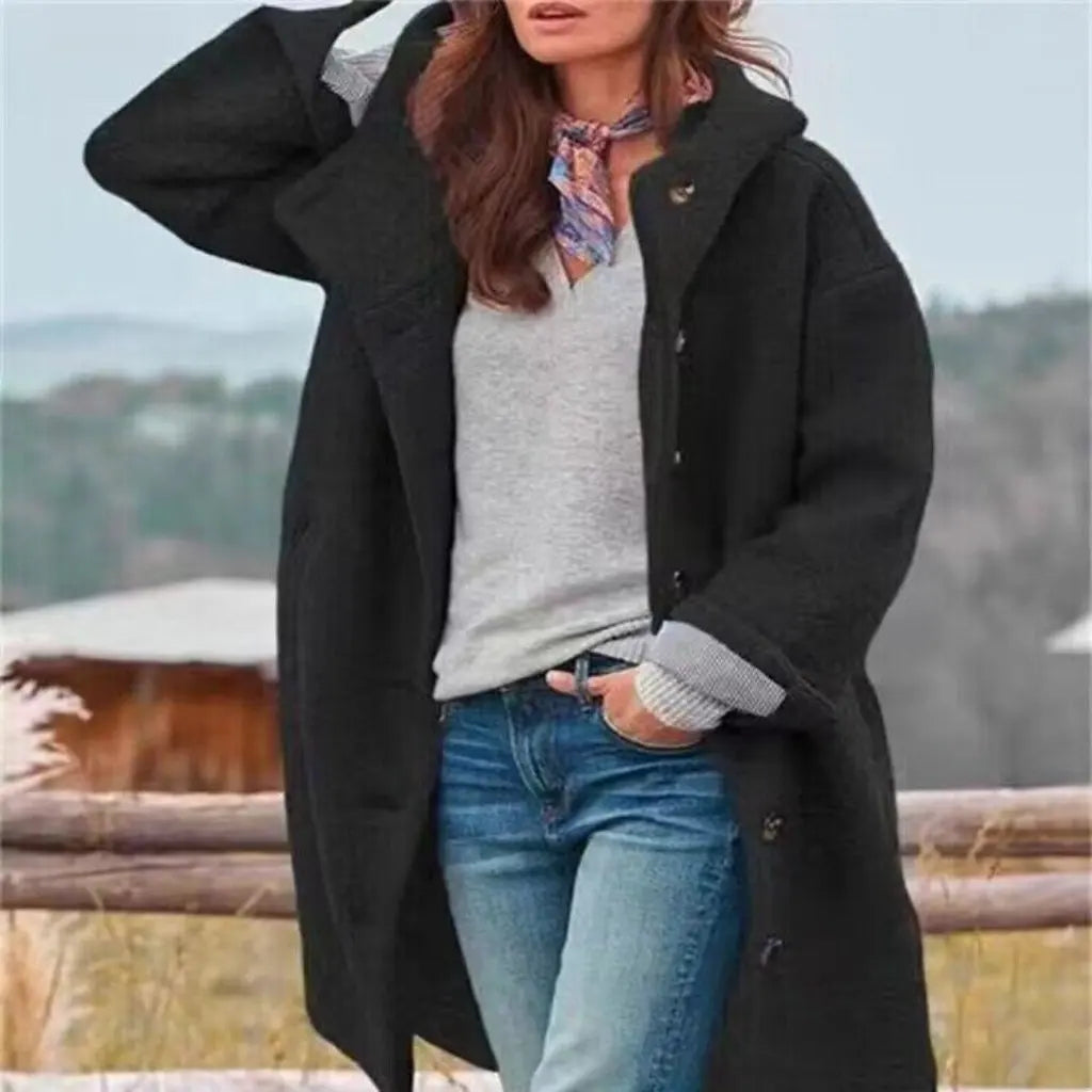 Women’s Long Hooded Wool Coat