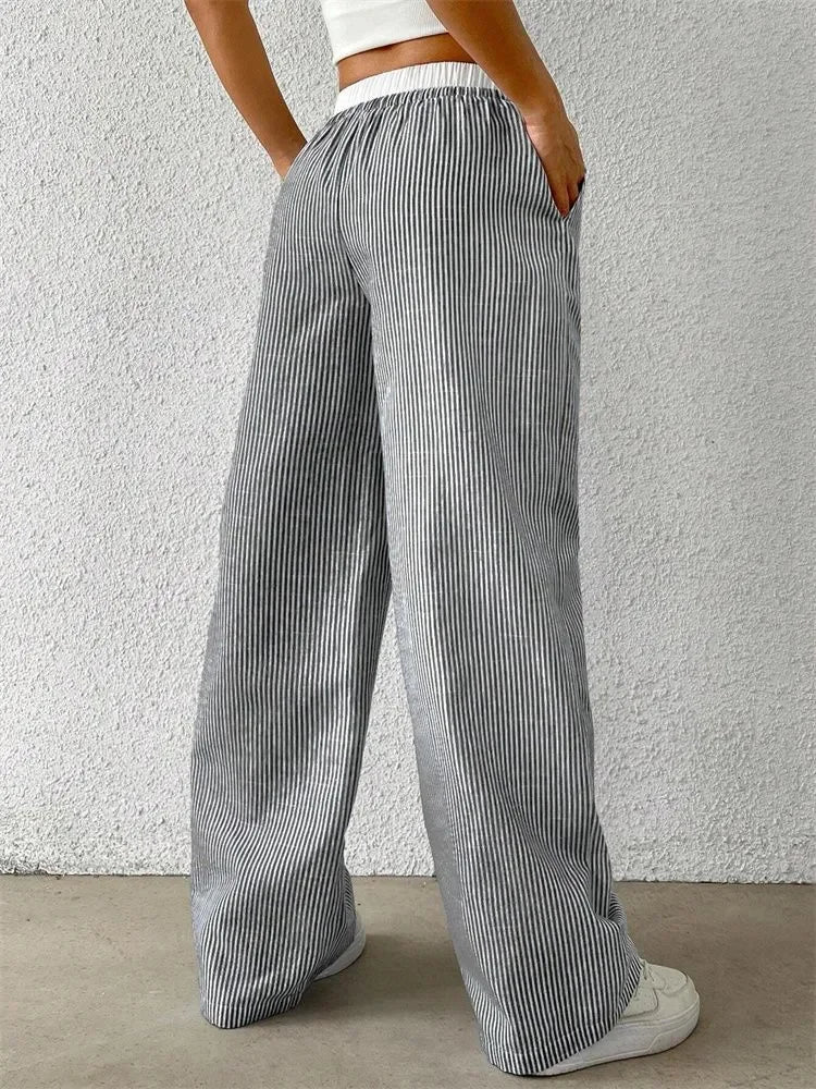 Striped Wide Leg Woven Pants