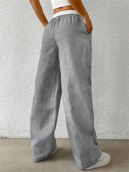 Striped Wide Leg Woven Pants