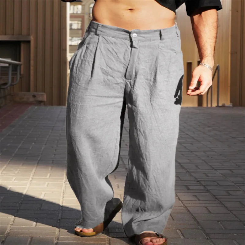 AirWeave Pleated Linen Jogger Pants