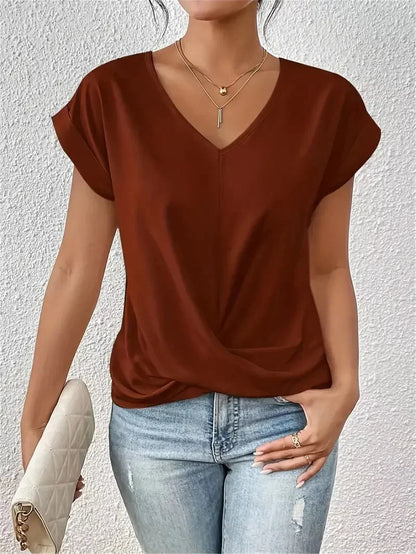 Elegant V-Neck Casual Tee