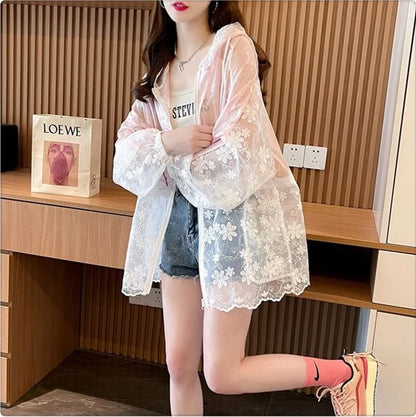 LaceBreeze Mesh Patch Hooded Jacket
