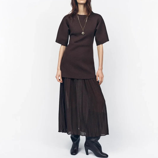 Elegant Pleated Tulle Patchwork Dress