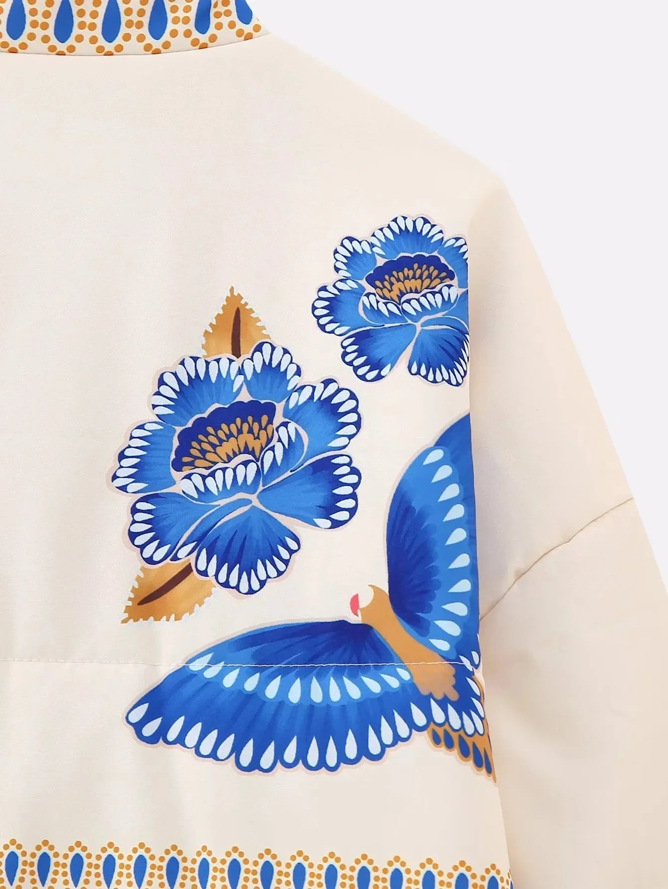 Vivid Charm Printed Lapel Jacket