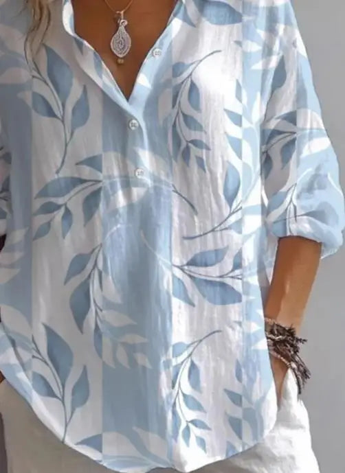 Bloom Verse Printed Lapel Top