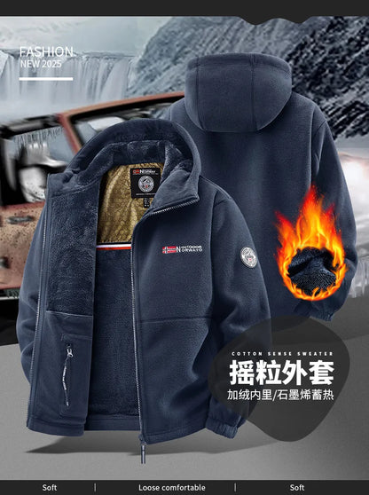 Men’s Retro Sports Lamb Wool Jacket