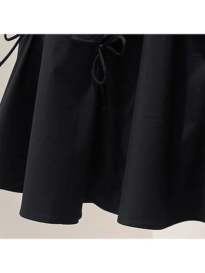 Korean Charm Lace-Up Pleated Skirt