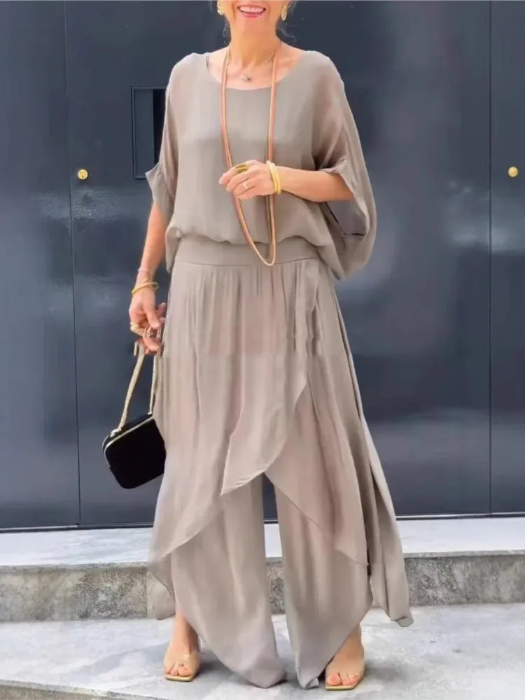 Graceful Flow Chiffon Pant Set