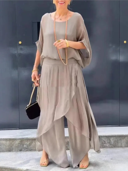 Graceful Flow Chiffon Pant Set
