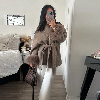Luxury Woolen Fur Jacket