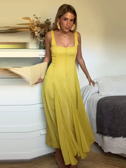 Chic Sleeveless High-Waist Swing Dress