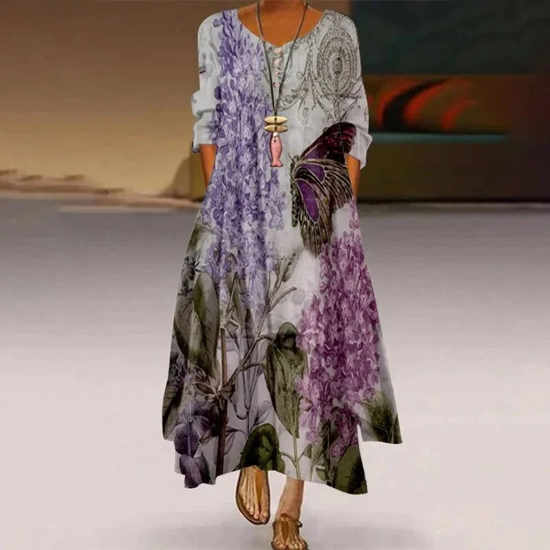 Autumn Breeze Retro Skater Dress