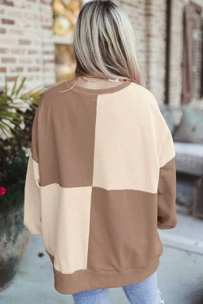 Trendy Contrast Buckle Sweatshirt