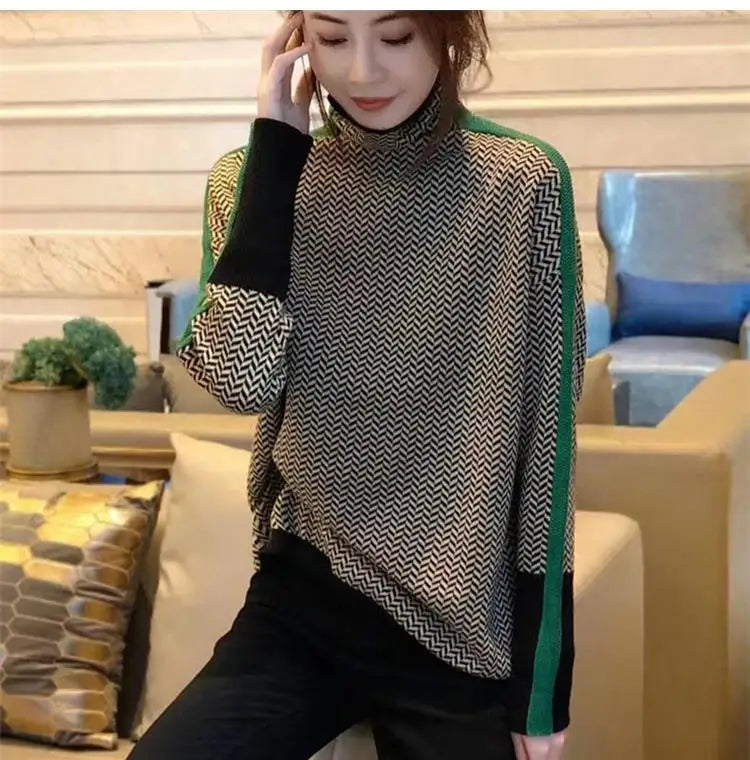 Women Knitted Turtleneck Sweate Effortless Style