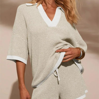 Coastal Stripes Knit Lounge Set