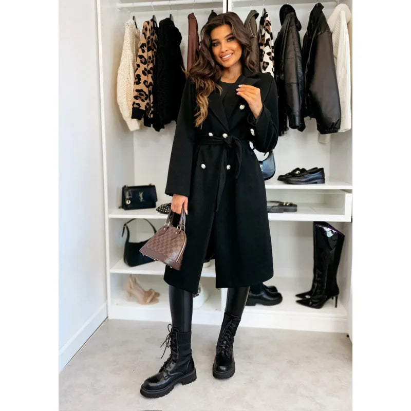 Vintage Elegance Double Breasted Coat