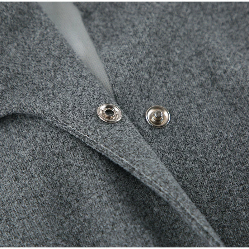Elegant Gray Woolen Coat