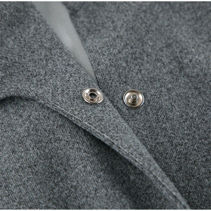 Elegant Gray Woolen Coat