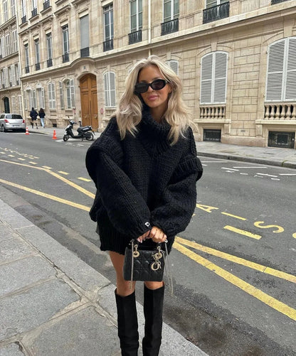 SnugCharm Oversized Winter Knit Sweater
