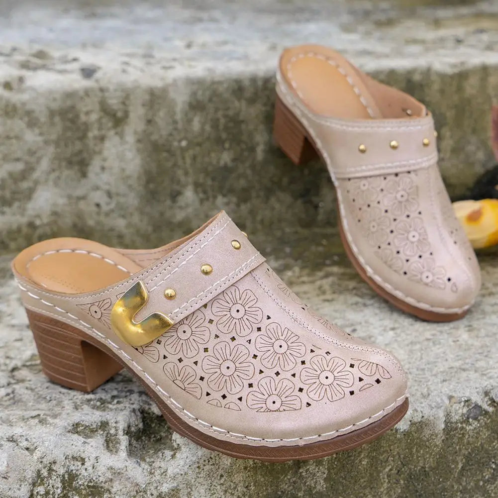 Retro Chic Women's Chunky Heel Sandals