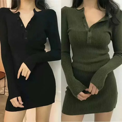 V-Neck Crochet Midi Dress