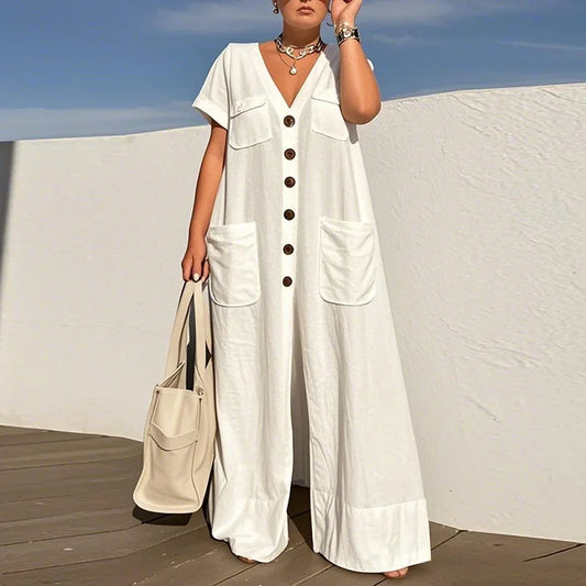 Ivory Aura Wide-Leg Jumpsuit