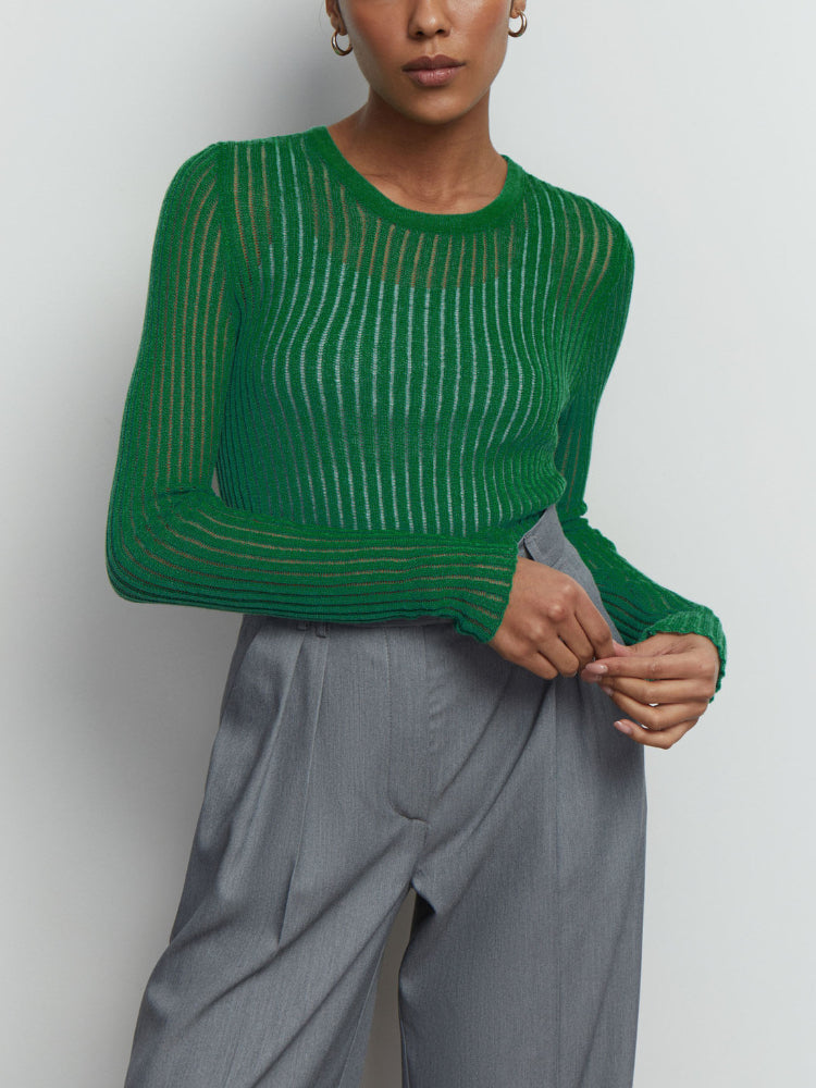 Luxe Sheer Striped Mesh Party Top