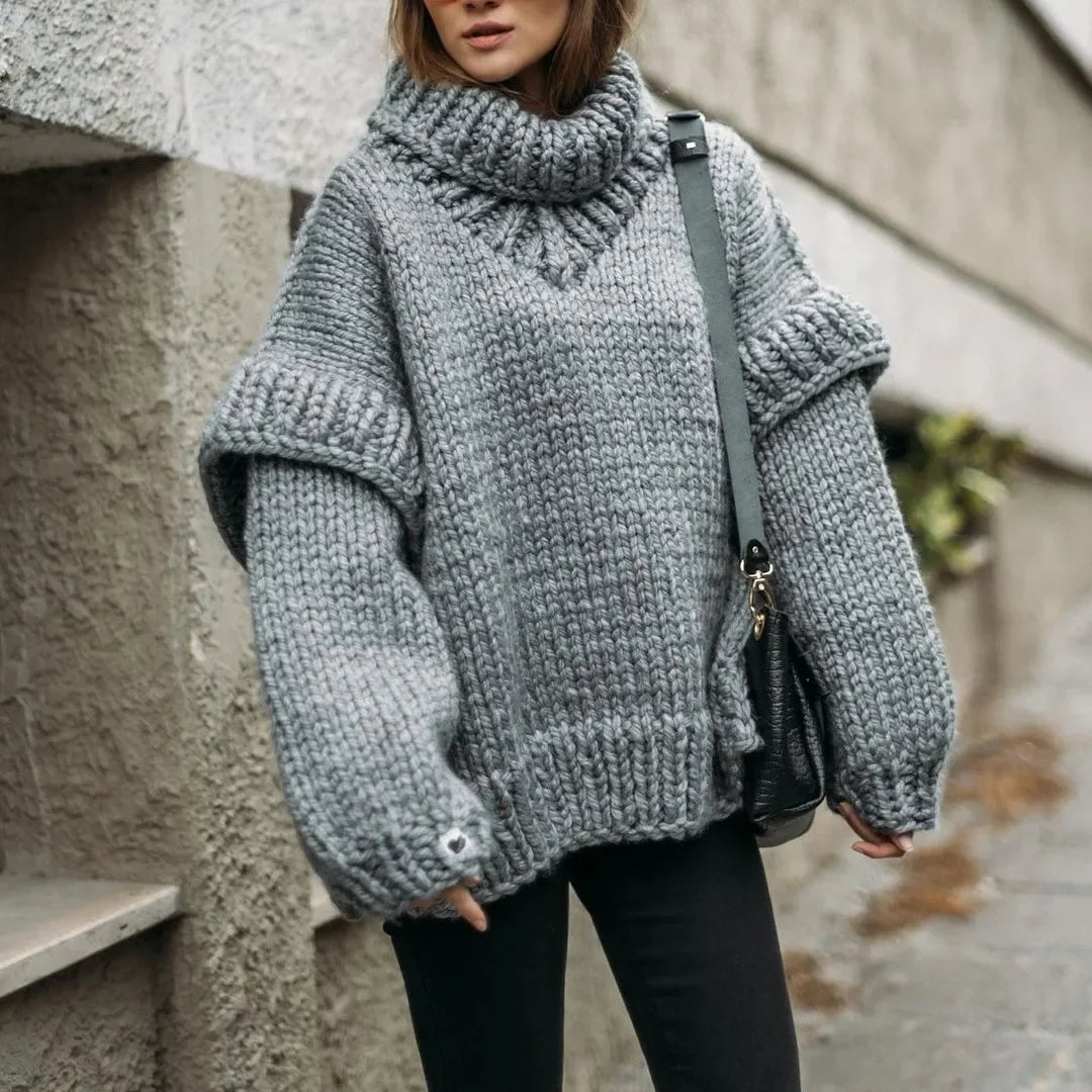 SnugCharm Oversized Winter Knit Sweater