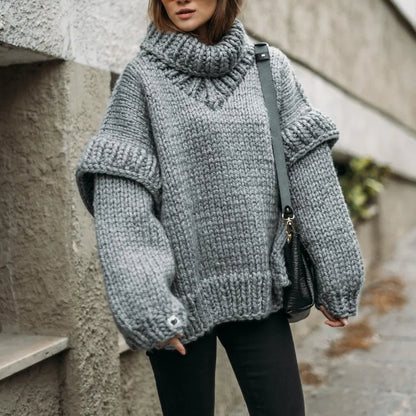 SnugCharm Oversized Winter Knit Sweater