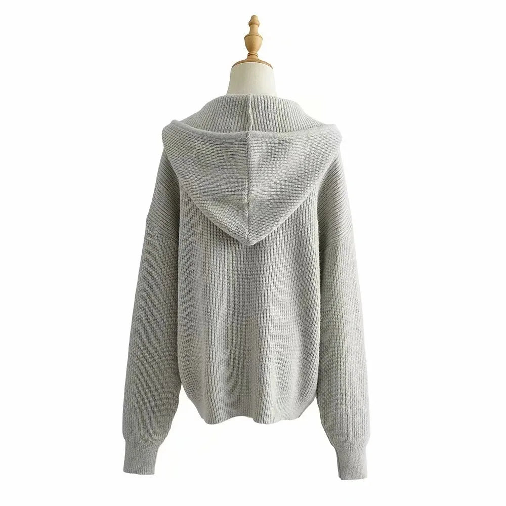 Cozy Drift Hooded Knit Cardigan