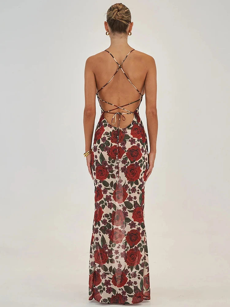 Midnight Allure Backless Maxi Dress