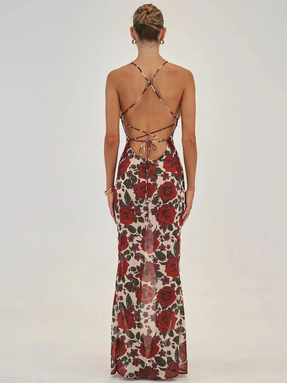 Midnight Allure Backless Maxi Dress