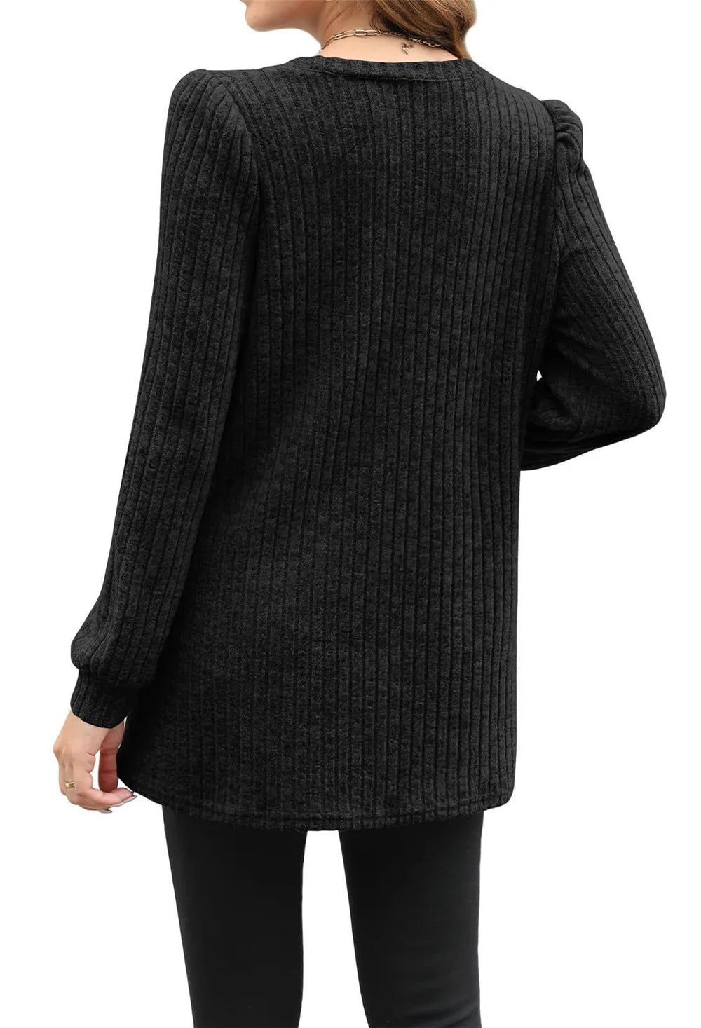 Puff Sleeve Stripe Pullover Blouse