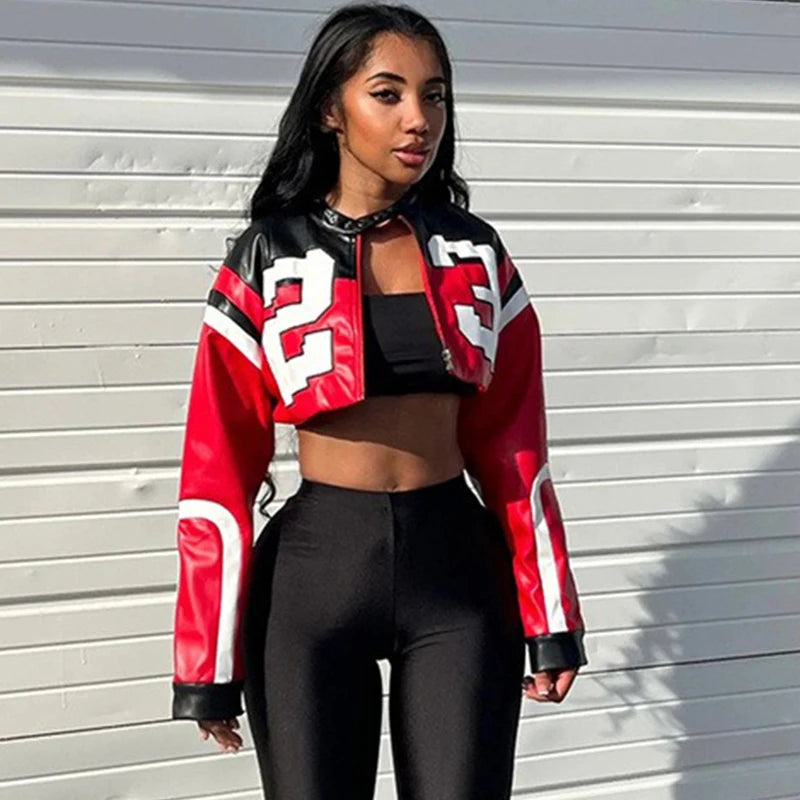 Urban Gloss Letter Print Crop Jacket