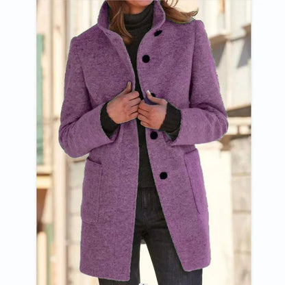 Vintage Tweed Stand Collar Coat
