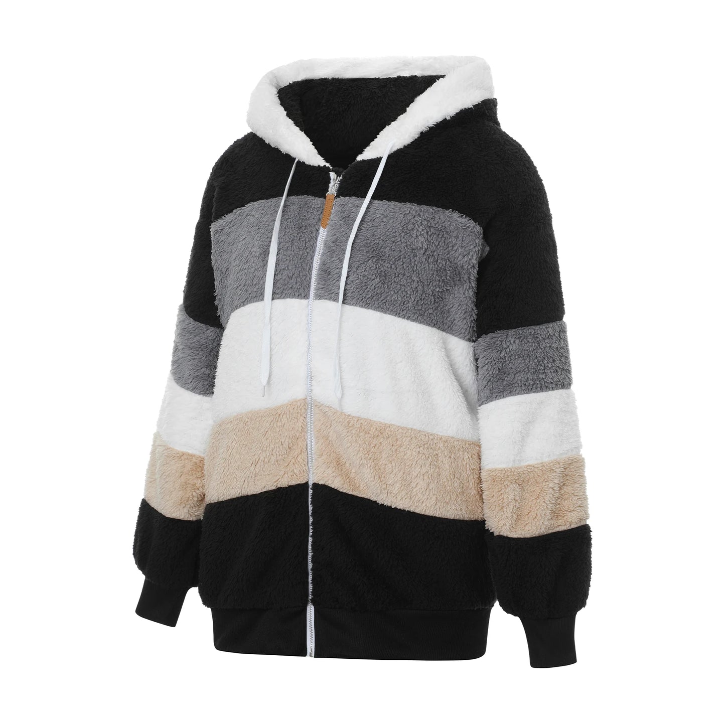 Hooded Plush Coat — Stylish Warm Zip-Up