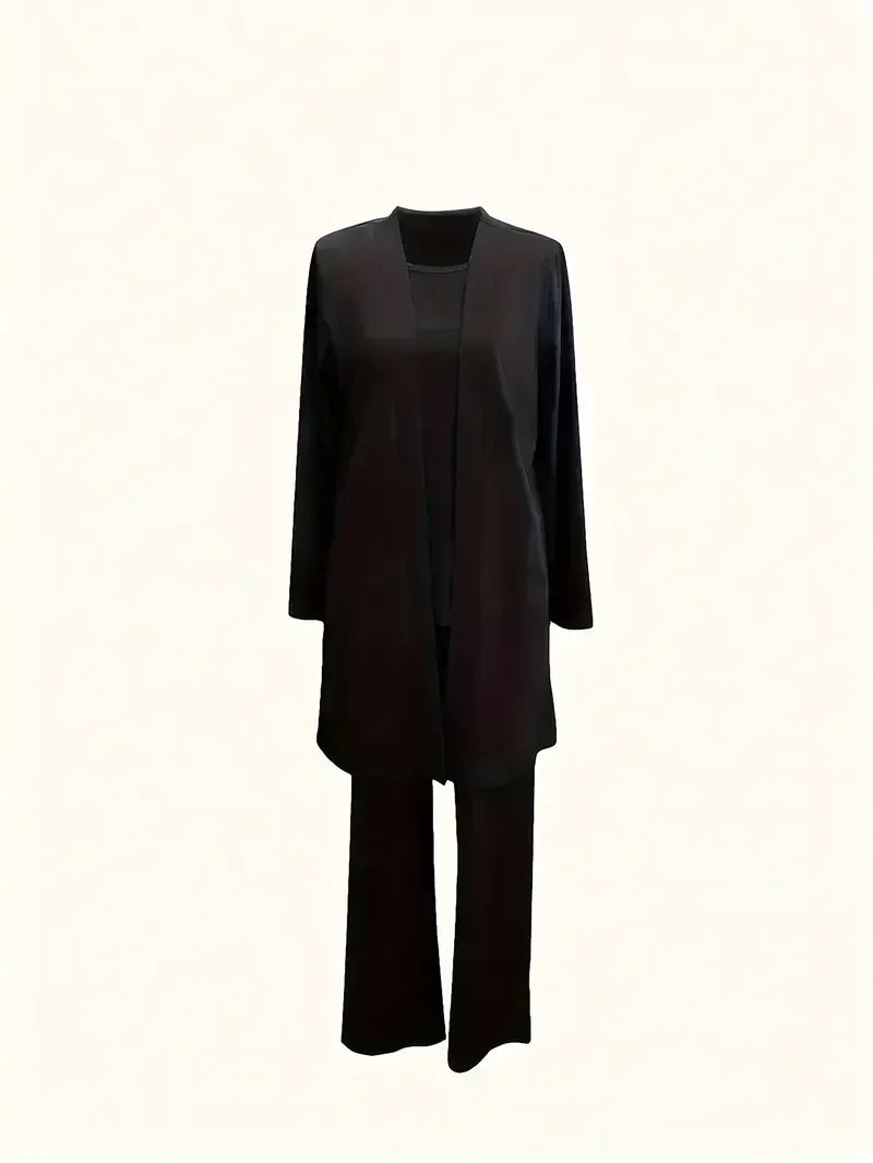 Women’s 3-Piece Casual Set — Cardigan, Tank & Pants