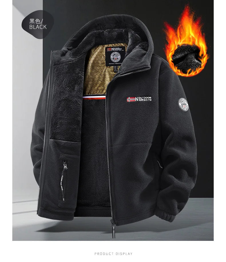 Men’s Retro Sports Lamb Wool Jacket