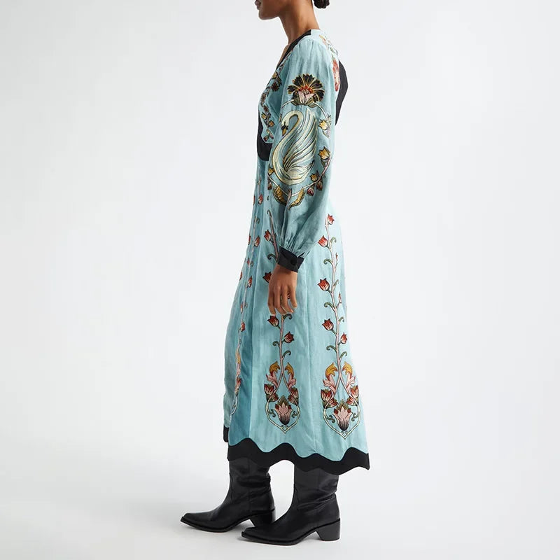 Chic Patchwork Floral Maxi Dress