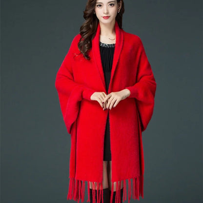 Plush Mink Knit Cardigan Cloak
