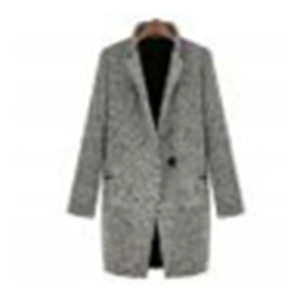 Slim Fit Plaid Woolen Coat