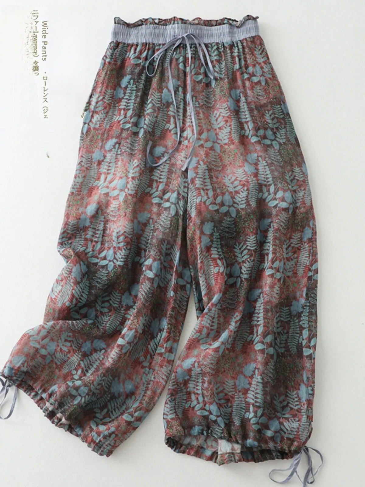 Cotton Linen Printed Slim Fit Pantss