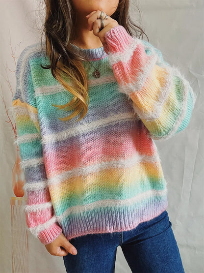 Cozy Gradient Stripe Knit Sweater