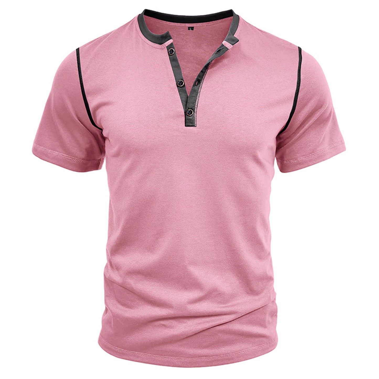 Men's Color Block Henley Shirt