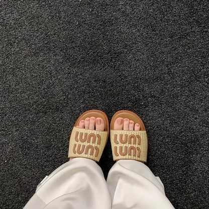 Braided Vacation Beach Slides