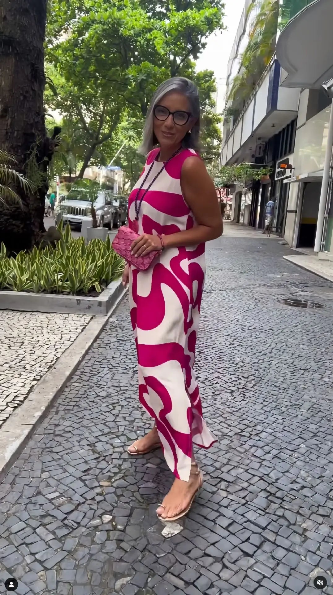 Stylish Print Sleeveless A-Line Dress