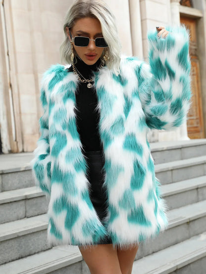 Faux Fox Plush Fur Women's Coat