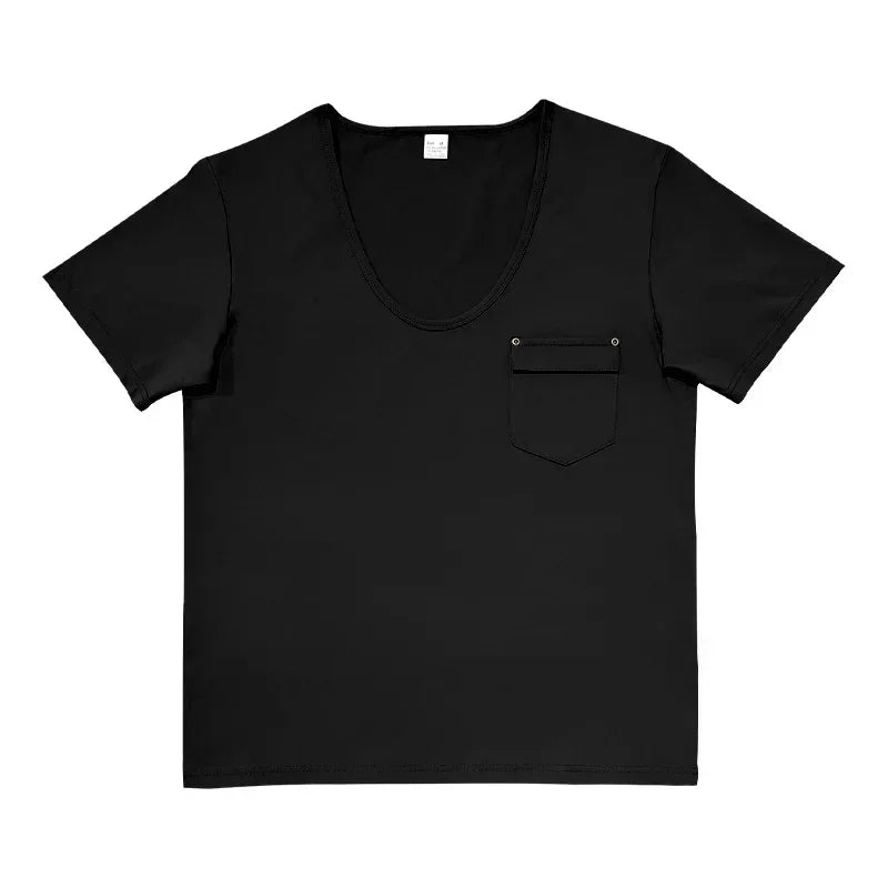 Men’s U-Neck Solid Casual T-Shirt