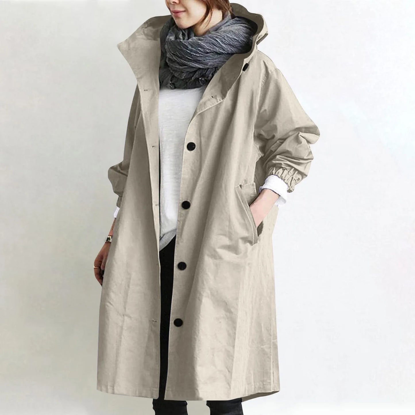 Women’s Long Hooded Trench Coat