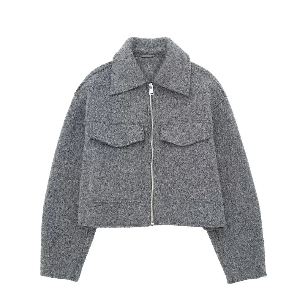 Stylish Grey Zipper Jacket
